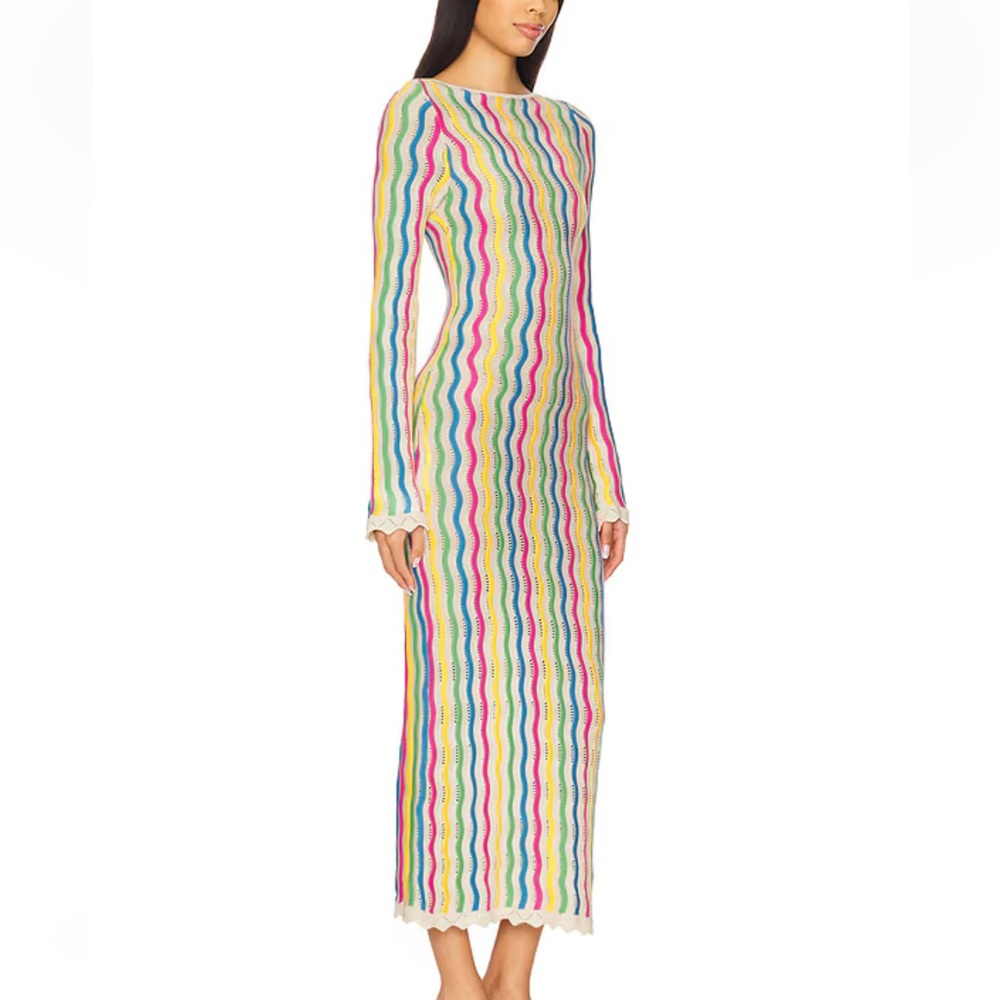 Capittana Dress Brunella Multicolor Long Sleeve Knit Maxi Sz XS S‎